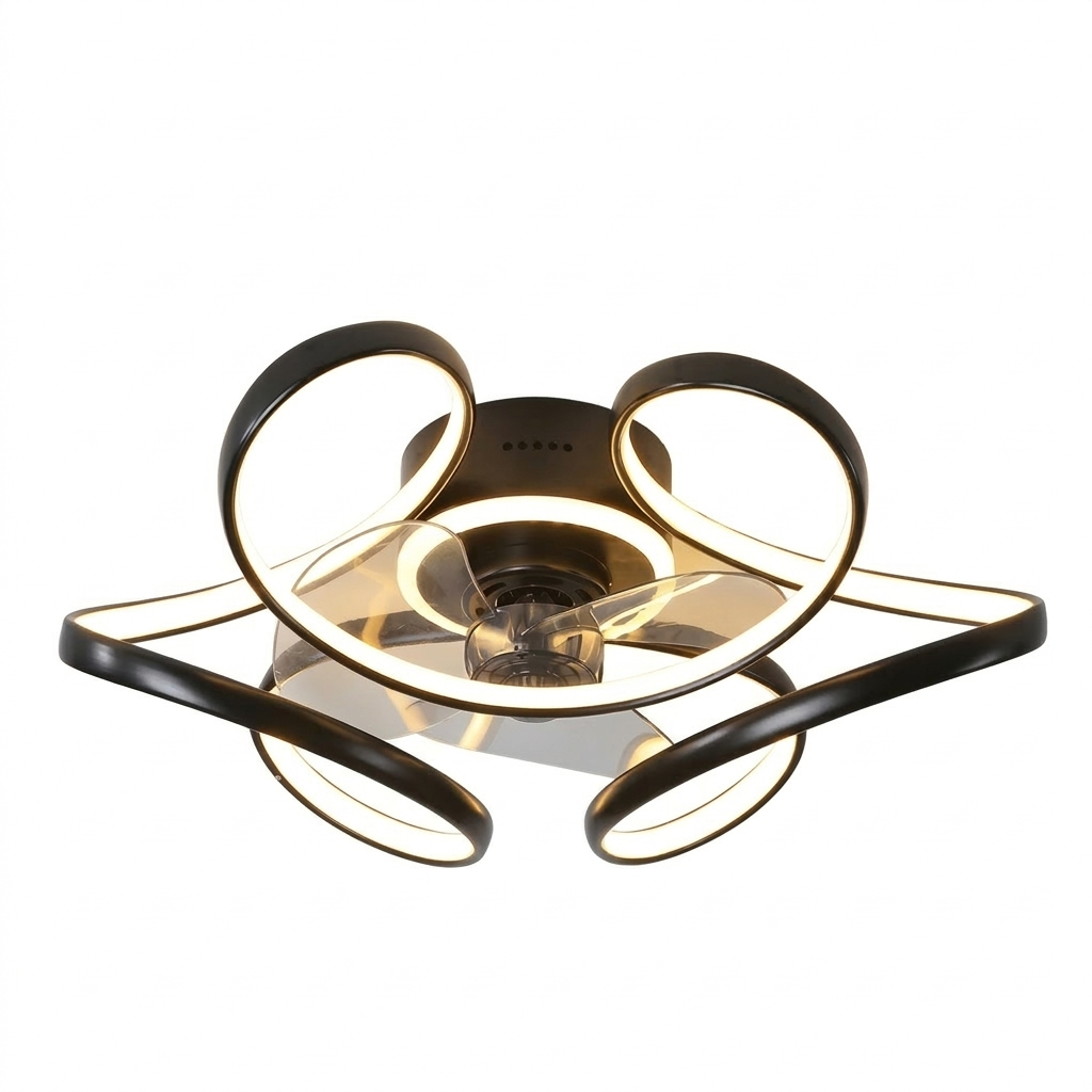 Volta | Art Deco Sculptural Ceiling Fan With LED