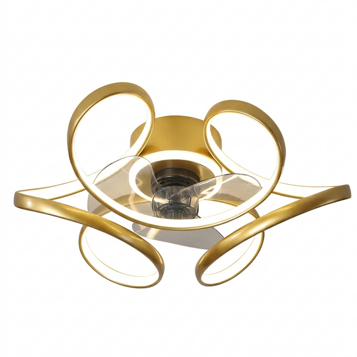 Volta | Art Deco Sculptural Ceiling Fan With LED 7