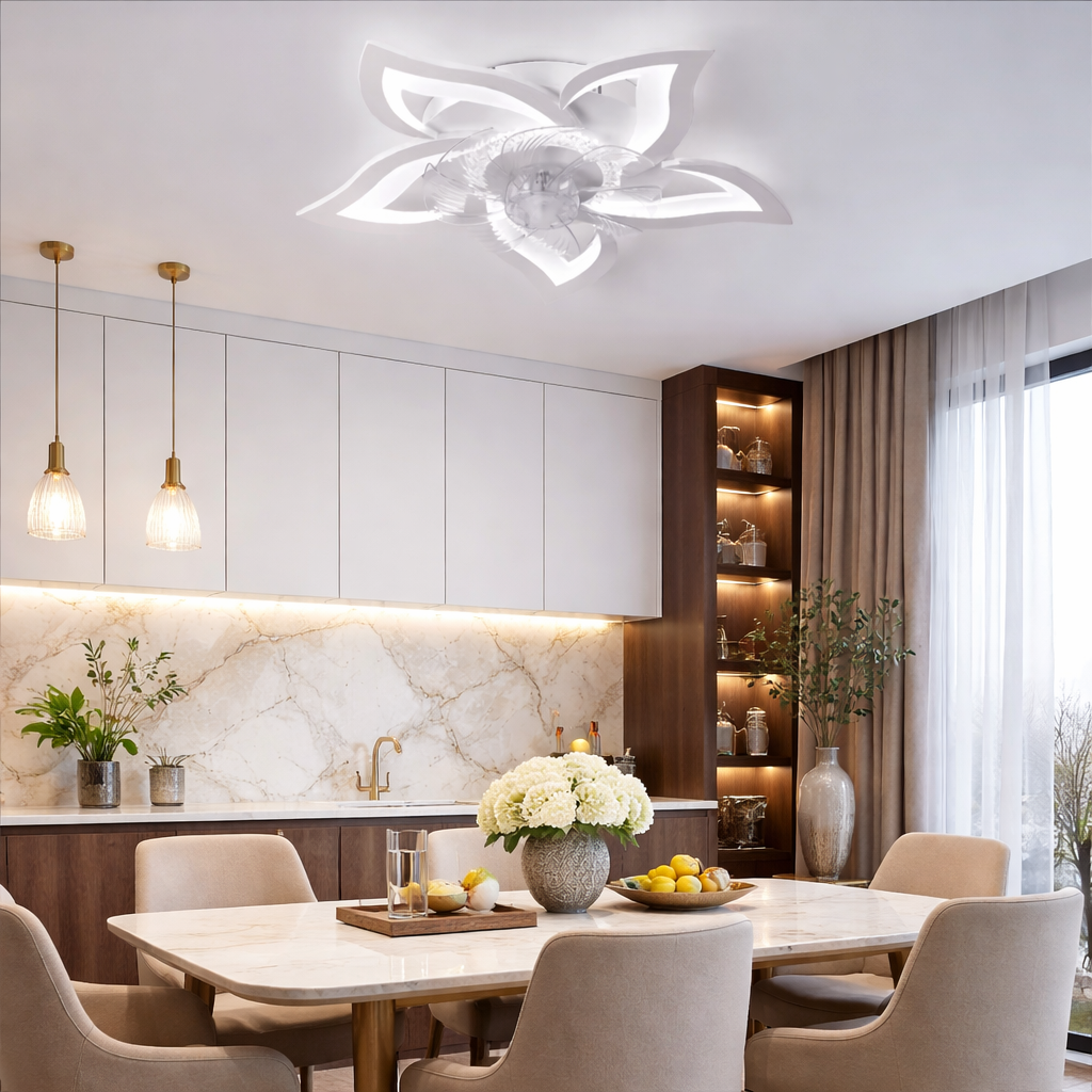 Fiore | Floral Low Profile Smart Ceiling Fan