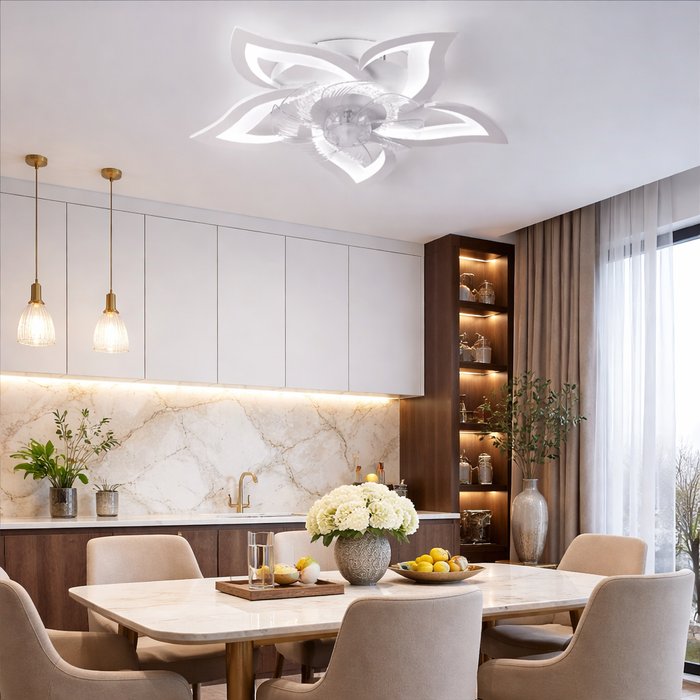 Fiore | Floral Low Profile Smart Ceiling Fan