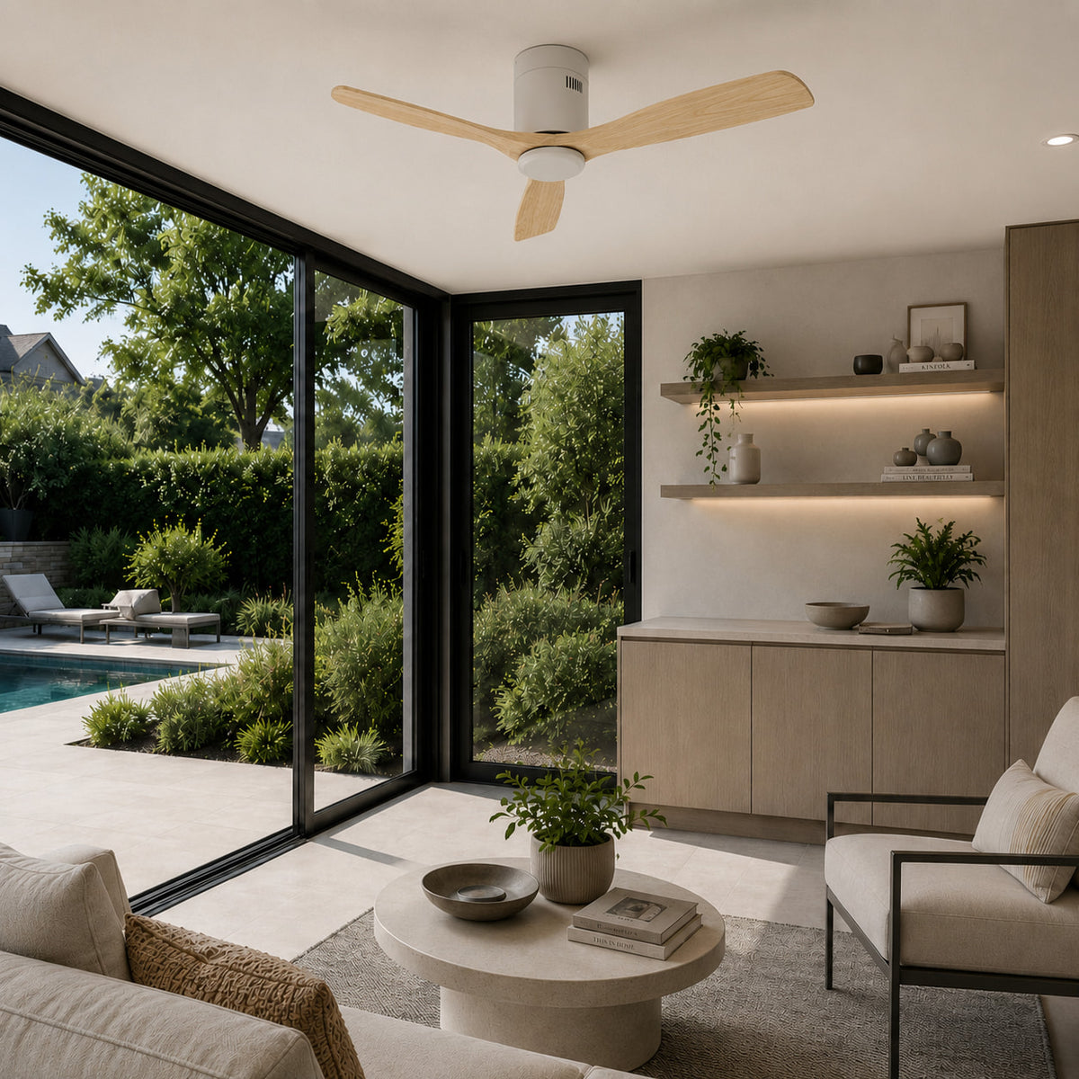 Aria | Minimalist Ceiling Fan With Timber Blades