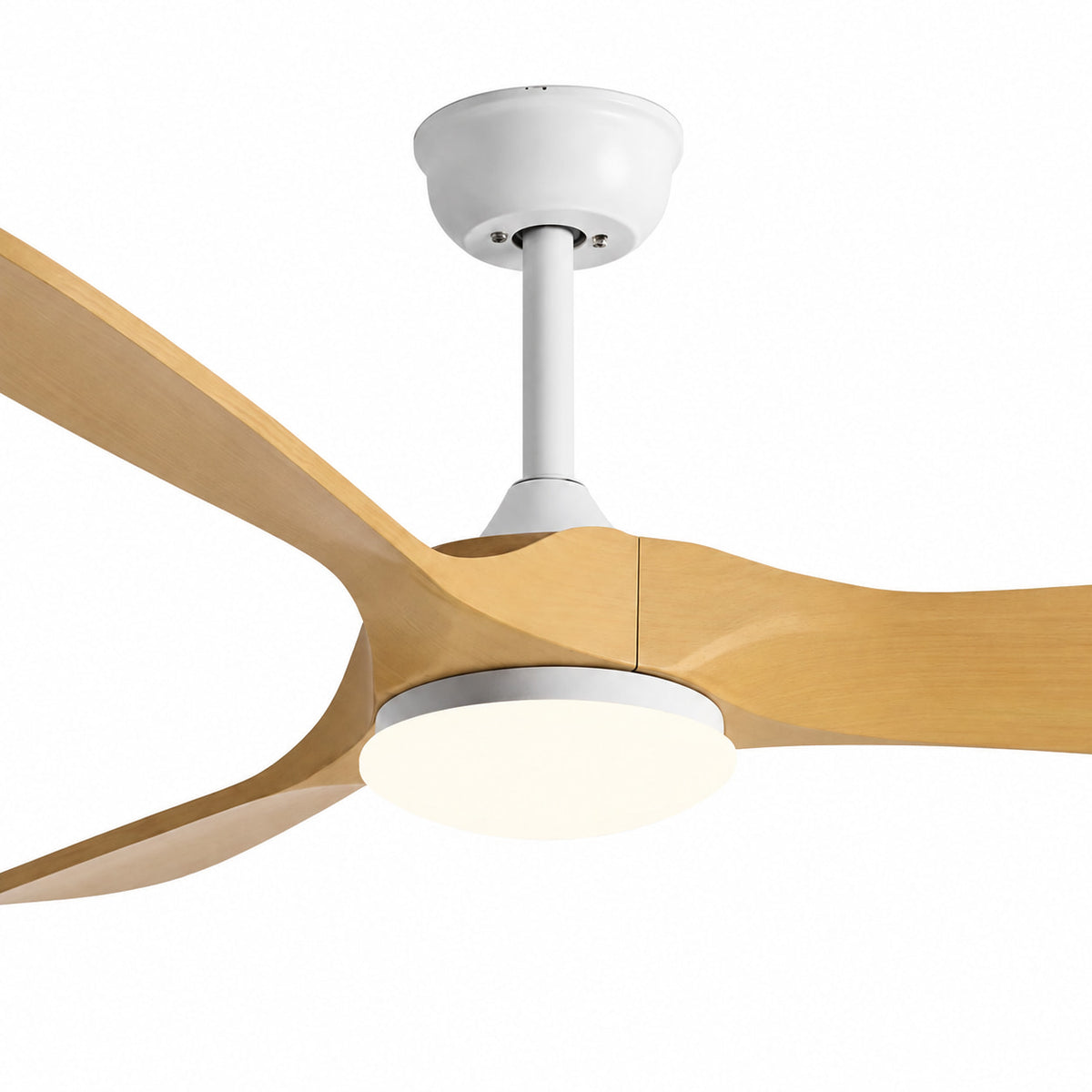 Alba | Vintage White & Timber-Look Ceiling Fan
