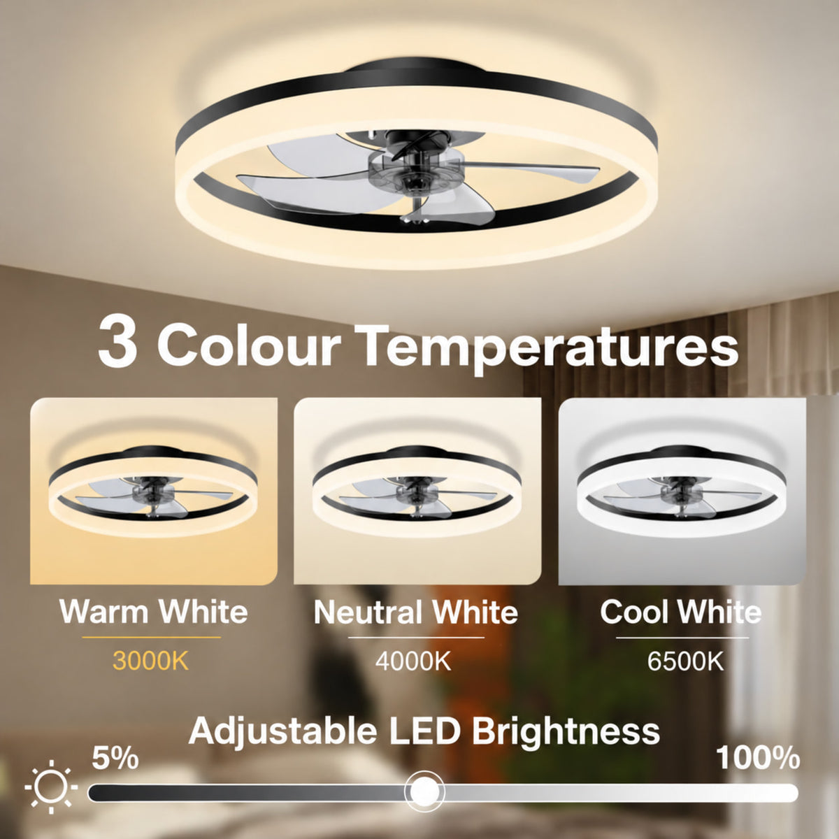 Filo | Slim Designer Ceiling Fan With LED Light