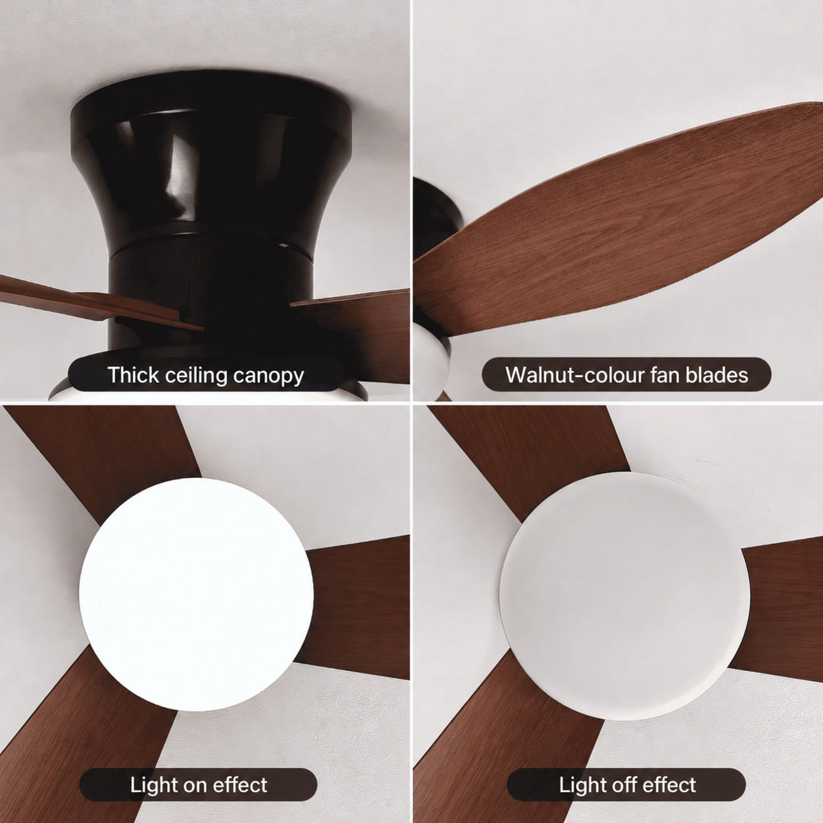 Onyx | Industrial Ceiling Fan With LED Light