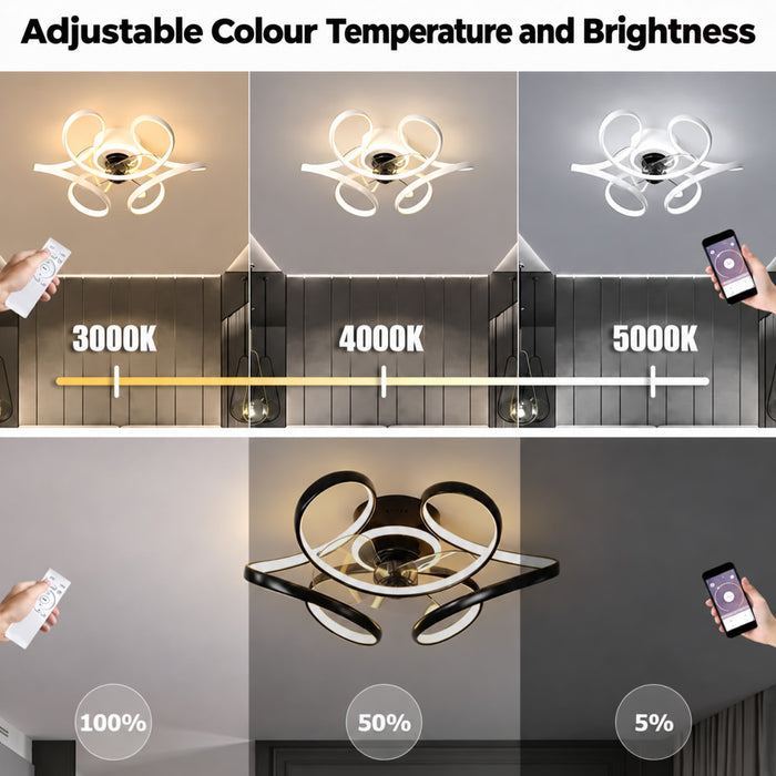 Volta | Art Deco Sculptural Ceiling Fan With LED 10
