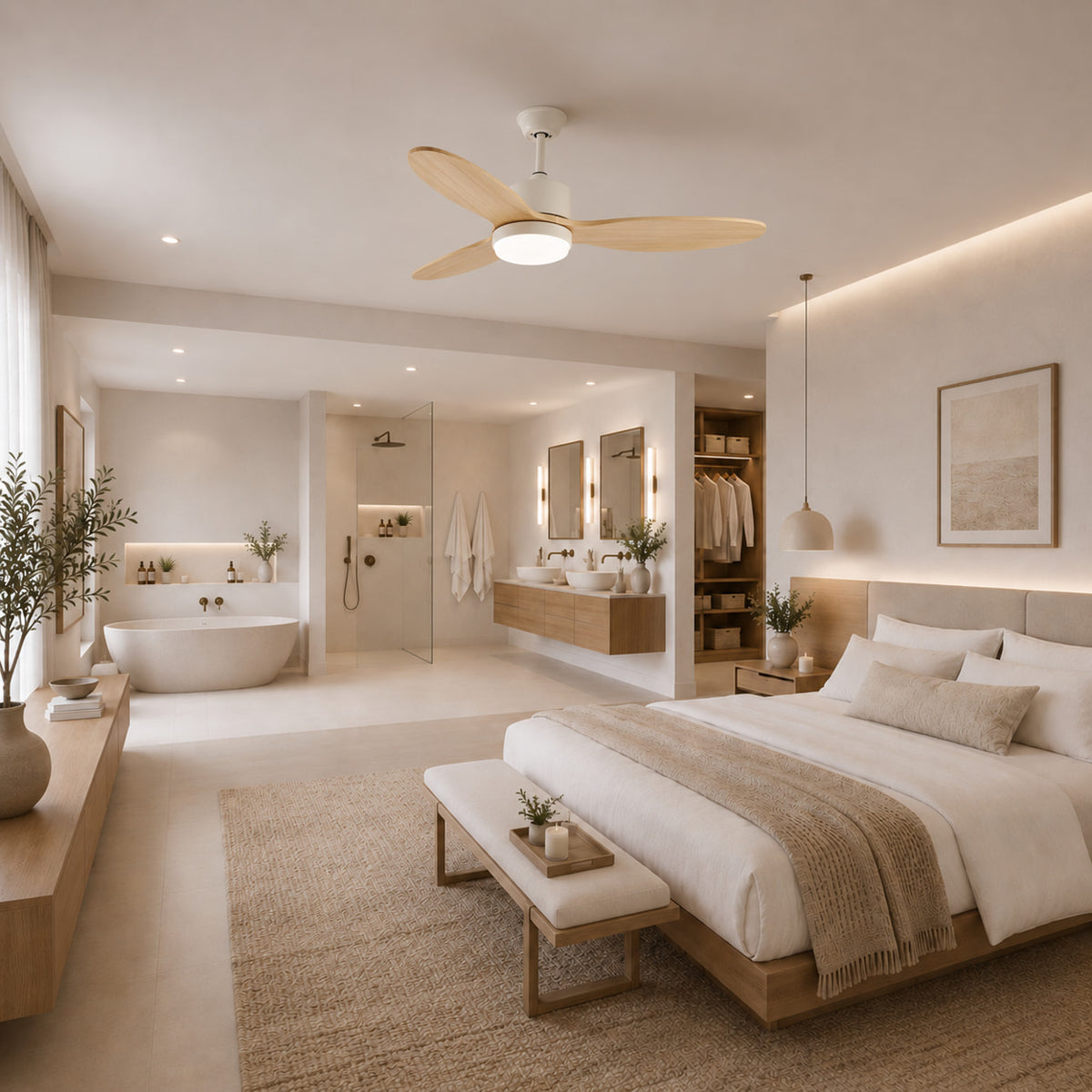 Nordica | Scandi Ceiling Fan With LED Light