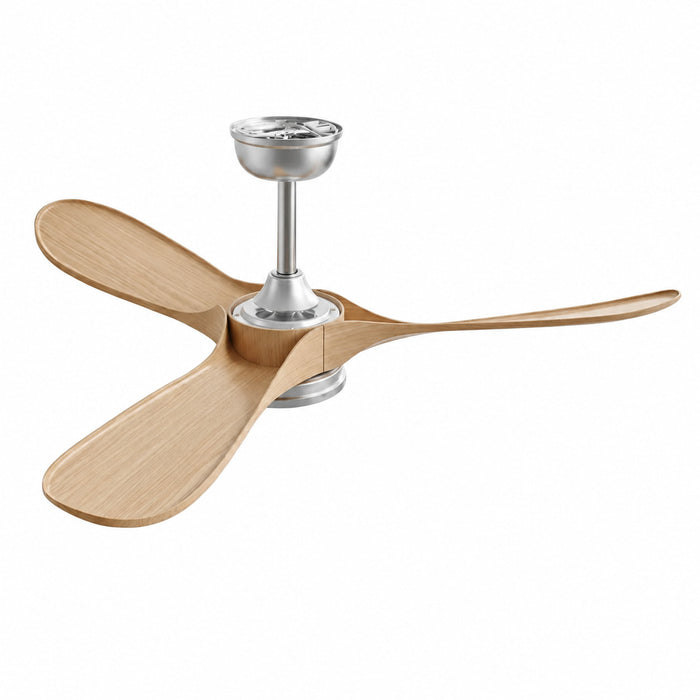 Lume | Vintage Chrome & Timber-Look Ceiling Fan 7