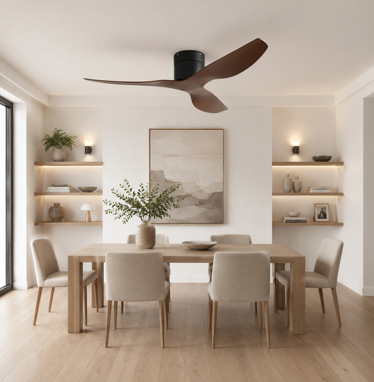 Plana Scura | Low Profile Ceiling Fan, Dark Timber-Look