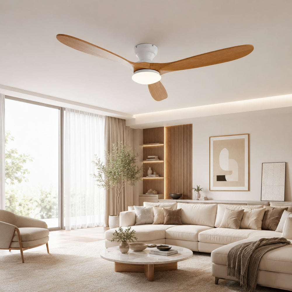 Terra | Solid Timber Ceiling Fan With LED Light