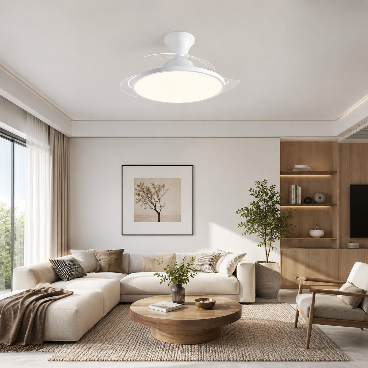 Linea | Ultra-Slim Low Profile Ceiling Fan With LED