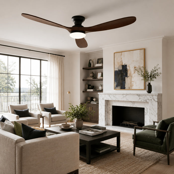 Ebano | Dark Solid Timber Ceiling Fan With LED Light 2