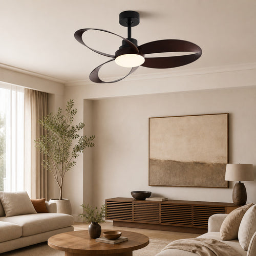 Cedra | Timber-Look Designer Ceiling Fan With LED