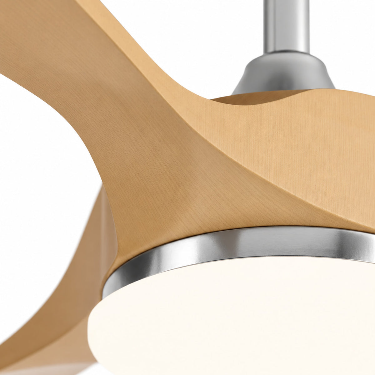 Lume | Vintage Chrome & Timber-Look Ceiling Fan