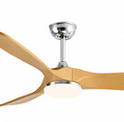 Lume | Vintage Chrome & Timber-Look Ceiling Fan 4