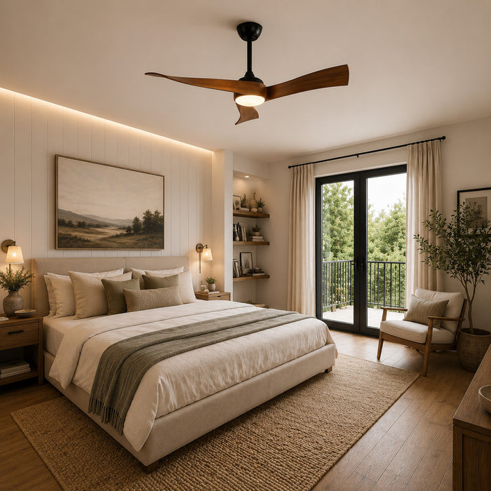 Noce | Walnut-Look Ceiling Fan With LED Light 4