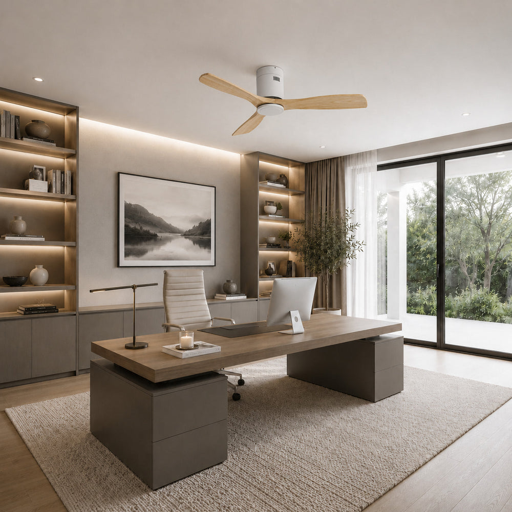 Aria | Minimalist Ceiling Fan With Timber Blades