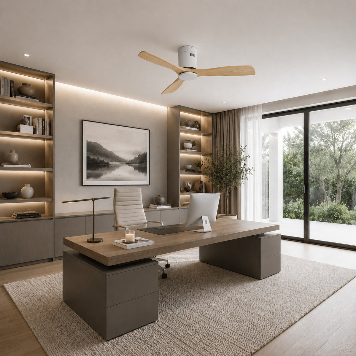 Aria | Minimalist Ceiling Fan With Timber Blades