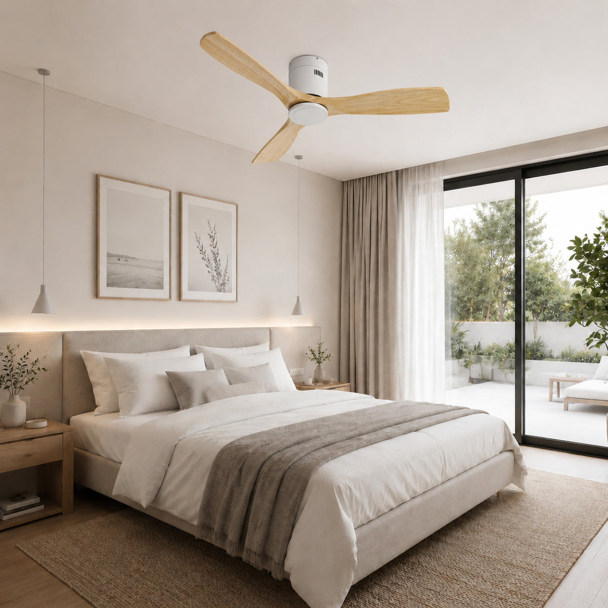 Aria | Minimalist Ceiling Fan With Timber Blades