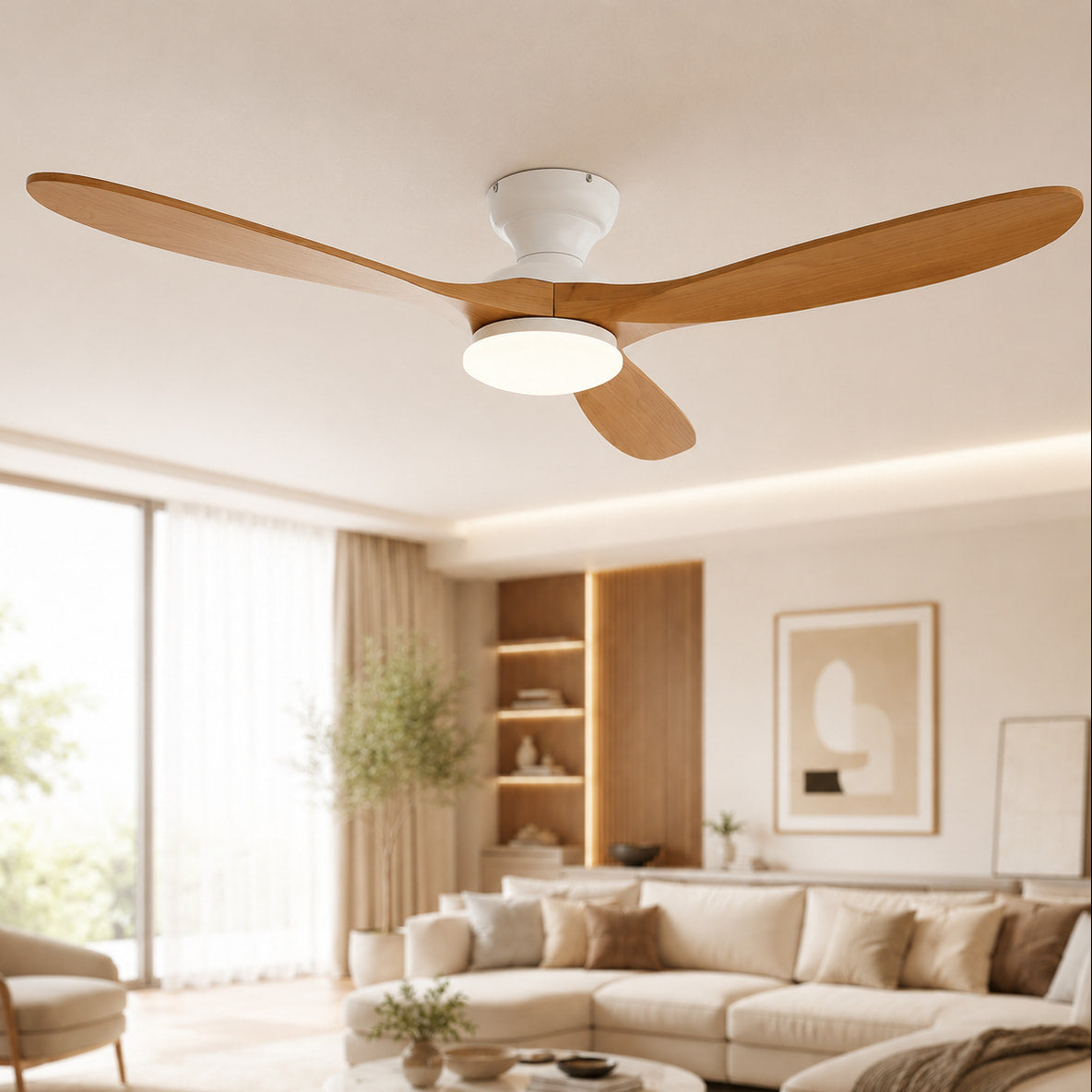 Terra | Solid Timber Ceiling Fan With LED Light