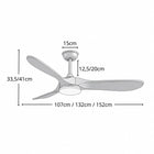 Lume | Vintage Chrome & Timber-Look Ceiling Fan 8