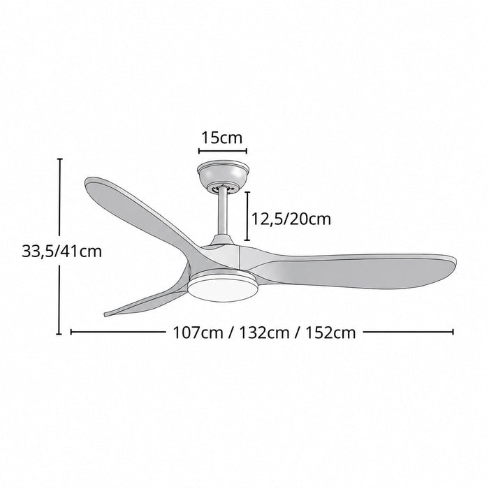 Lume | Vintage Chrome & Timber-Look Ceiling Fan 8