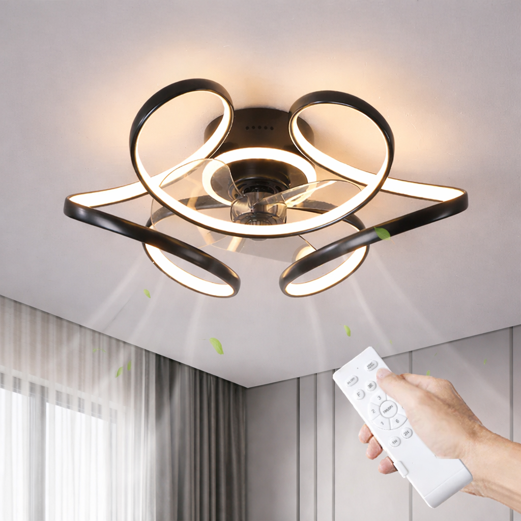 Volta | Art Deco Sculptural Ceiling Fan With LED