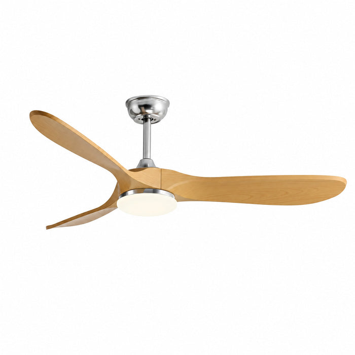 Lume | Vintage Chrome & Timber-Look Ceiling Fan 3