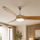 Lume | Vintage Chrome & Timber-Look Ceiling Fan 2