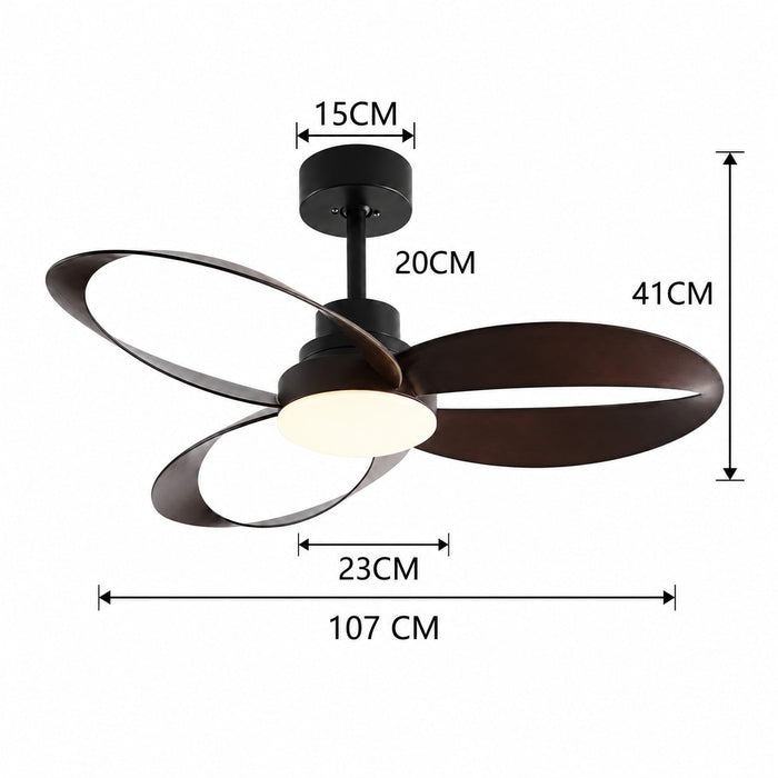 Cedra | Timber-Look Designer Ceiling Fan With LED 8